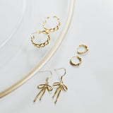 Bow Dangle Earrings (Gold)