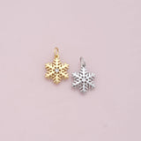 Simple CZ Snowflake Charm Necklace