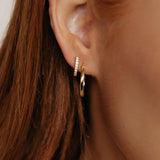 Brilliant CZ Huggie Hoop Earrings (Gold)