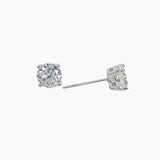 Brilliant CZ Round Stud Earrings (Silver)