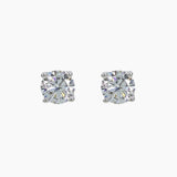 Brilliant CZ Round Stud Earrings (Silver)