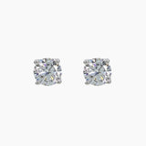 Brilliant CZ Round Stud Earrings (Silver)