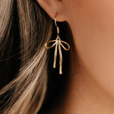 Bow Dangle Earrings (Gold)