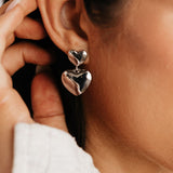 Mabel Heart Earrings (Silver)