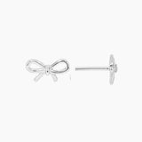 Bow Stud Earrings (Silver)