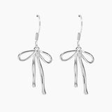 Bow Dangle Earrings (Silver)