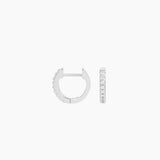 Brilliant CZ Huggie Hoop Earrings (Silver)