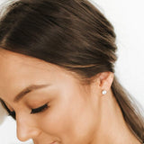 Brilliant CZ Round Stud Earrings (Silver)