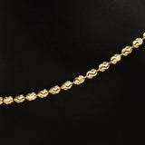 Italian Moon Cut Bead Anklet (Gold)