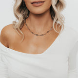 Alessia Paperclip Toggle Necklace (Silver)