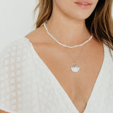 Masami Pearls Pendants Mother of Pearl Sun & Stars Medallion (Silver)