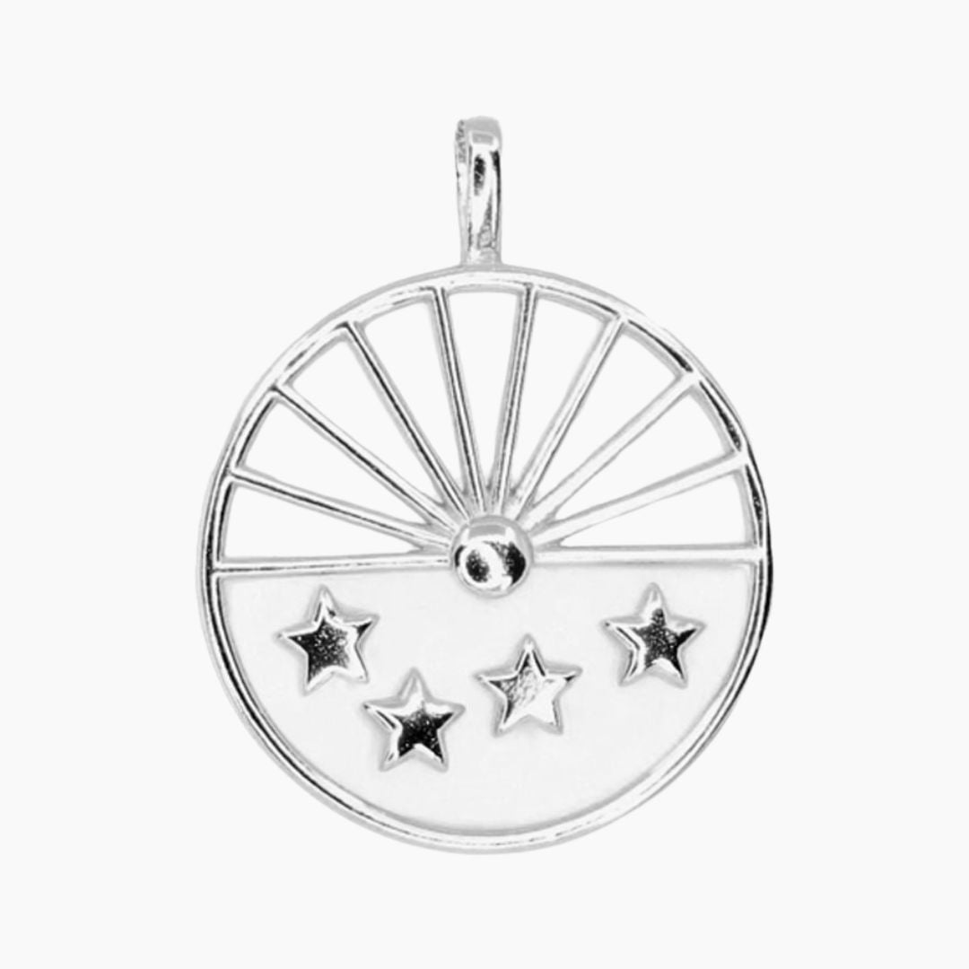 Masami Pearls Pendants Mother of Pearl Sun & Stars Pendant (Silver)