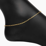 Italian Graffetta Paperclip Adjustable Anklet (Gold)