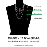 Italian Milano Twist Adjustable Chain (Silver)