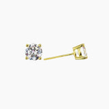 Brilliant CZ Round Stud Earrings (Gold)