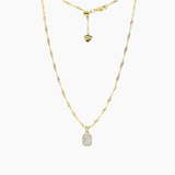 Emerald Cut Crystal Adjustable Necklace (Gold)