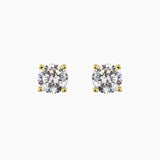 Brilliant CZ Round Stud Earrings (Gold)