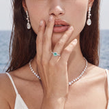 Emerald Glow Halo Ring