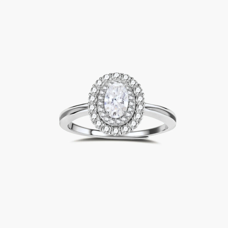 Double Halo Promise Moissanite Ring
