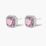 Blush Halo Moissanite Stud Earrings