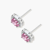 Blush Halo Moissanite Stud Earrings
