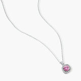 Pink Fire Moissanite Pendant Necklace