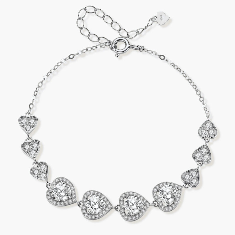 Hearts Moissanite Bracelet