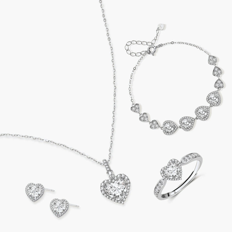 Heart Glow Moissanite Four-Piece Set