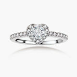 Heart Halo Moissanite Ring