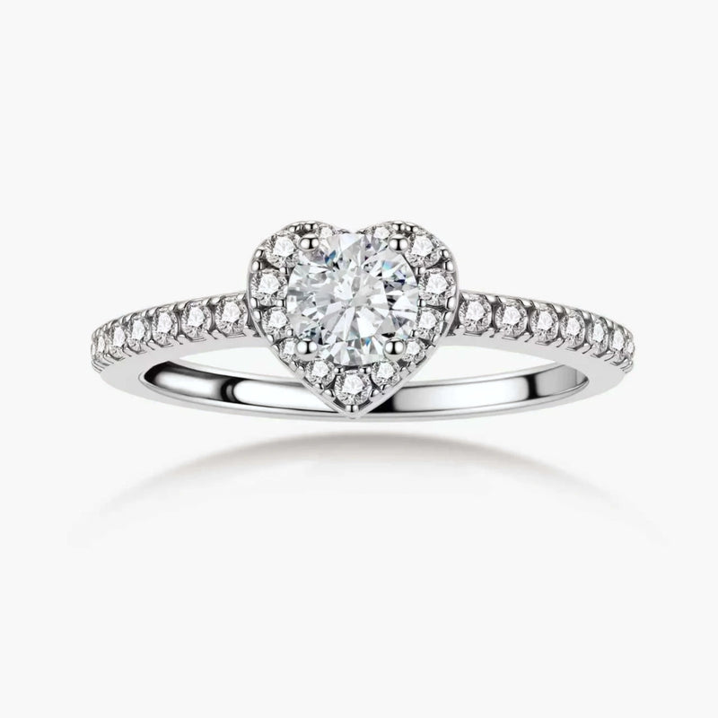 Heart Halo Moissanite Ring