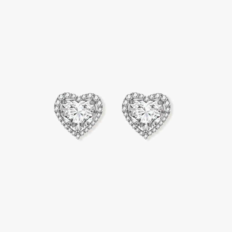 Heart Spark Moissanite Studs