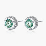 Emerald Spark Halo Studs