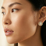 Baguette Crystal Pearl Stud Earrings