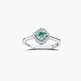 Emerald Glow Halo Ring
