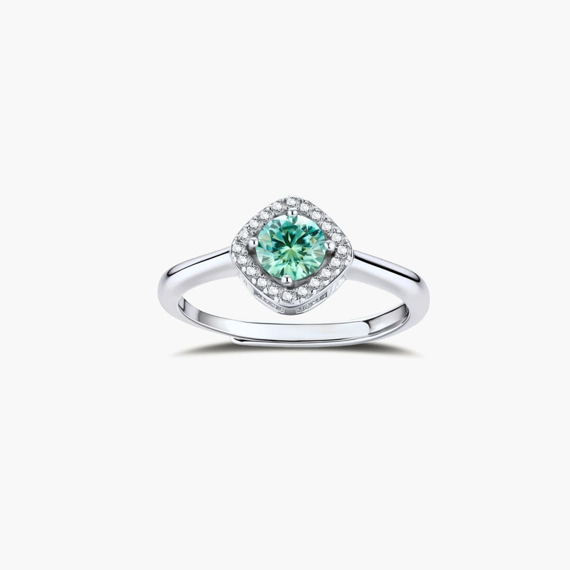 Emerald Glow Halo Ring