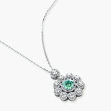 Green Daisy Bloom Necklace