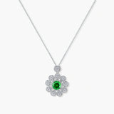 Green Daisy Bloom Necklace