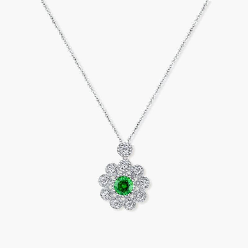 Green Daisy Bloom Necklace