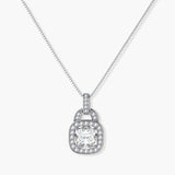 Cushion Halo Moissanite Necklace