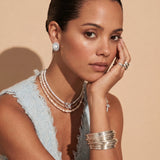 Cushion Pearl Oval Stud Earrings