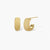 Small gold huggie earrings with matte finish, 14mm diameter, shown against cream background for everyday elegance.