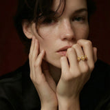 Golden Petal Lattice Ring