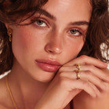 Golden Petal Lattice Ring