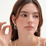 Golden Arc Drop Earrings