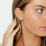 Valentina Pave Heart Earrings (Gold)