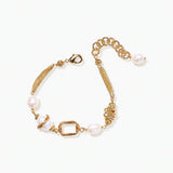 Golden Pearl Chain Bracelet