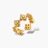 Golden Petal Lattice Ring