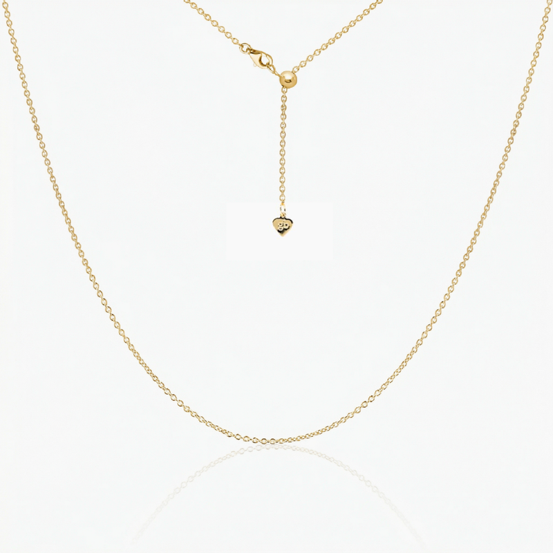 Sterling Silver Cassie Cable Adjustable Chain 24" (Gold)