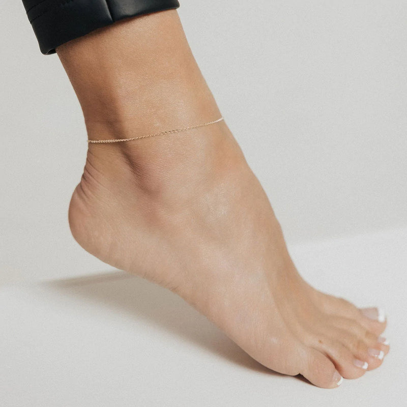 Cassie Cable Adjustable Anklet (Gold)