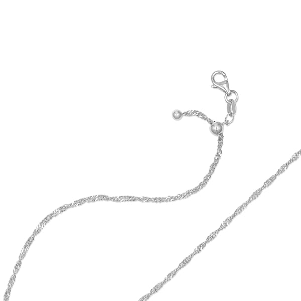 Italian Milano Twist Adjustable Chain (Silver)